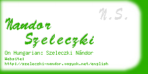 nandor szeleczki business card