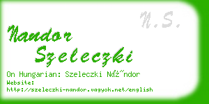 nandor szeleczki business card